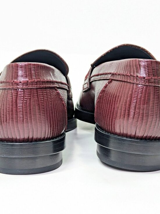 Alexander McQueen Men\'s Croc Embossed Apron Toe Loafers Size 45 (MSRP $990) main image 5